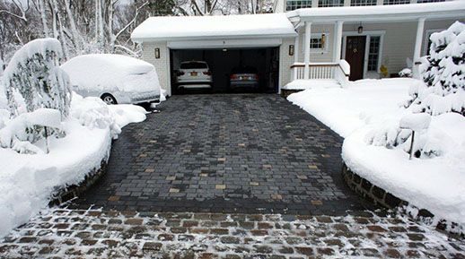 Heated paver driveway