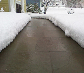 Heated paver sidewalk