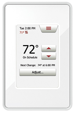 Radiant floor heating system thermostat