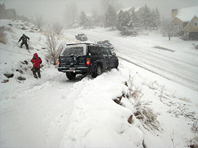 Driveway during a snow storm