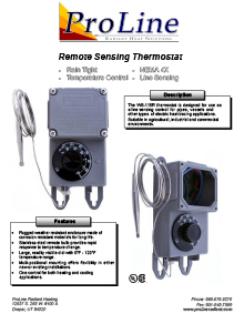 WS-115R Remote Sensing Thermostat Data Sheet