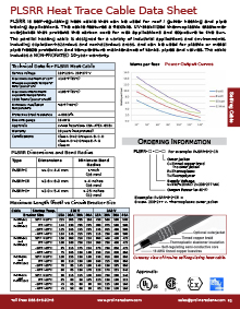 Self-regulating heat cable data sheet