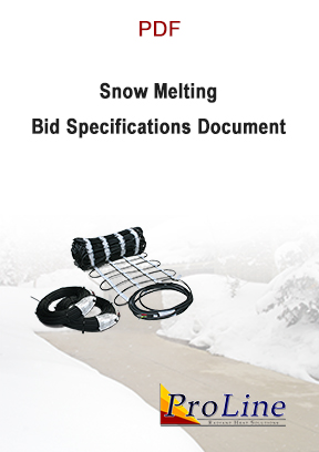 ProLine snow melting system bid specifications document cover