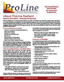 ProLine radiant heat services.