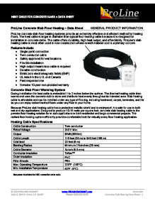 ProLine In-Slab (Storage Heat) floor heating cable
