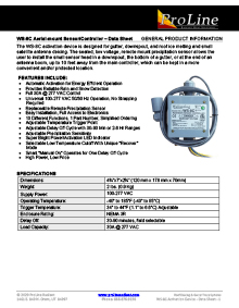 WS-8C aerial mount snow sensor data sheet