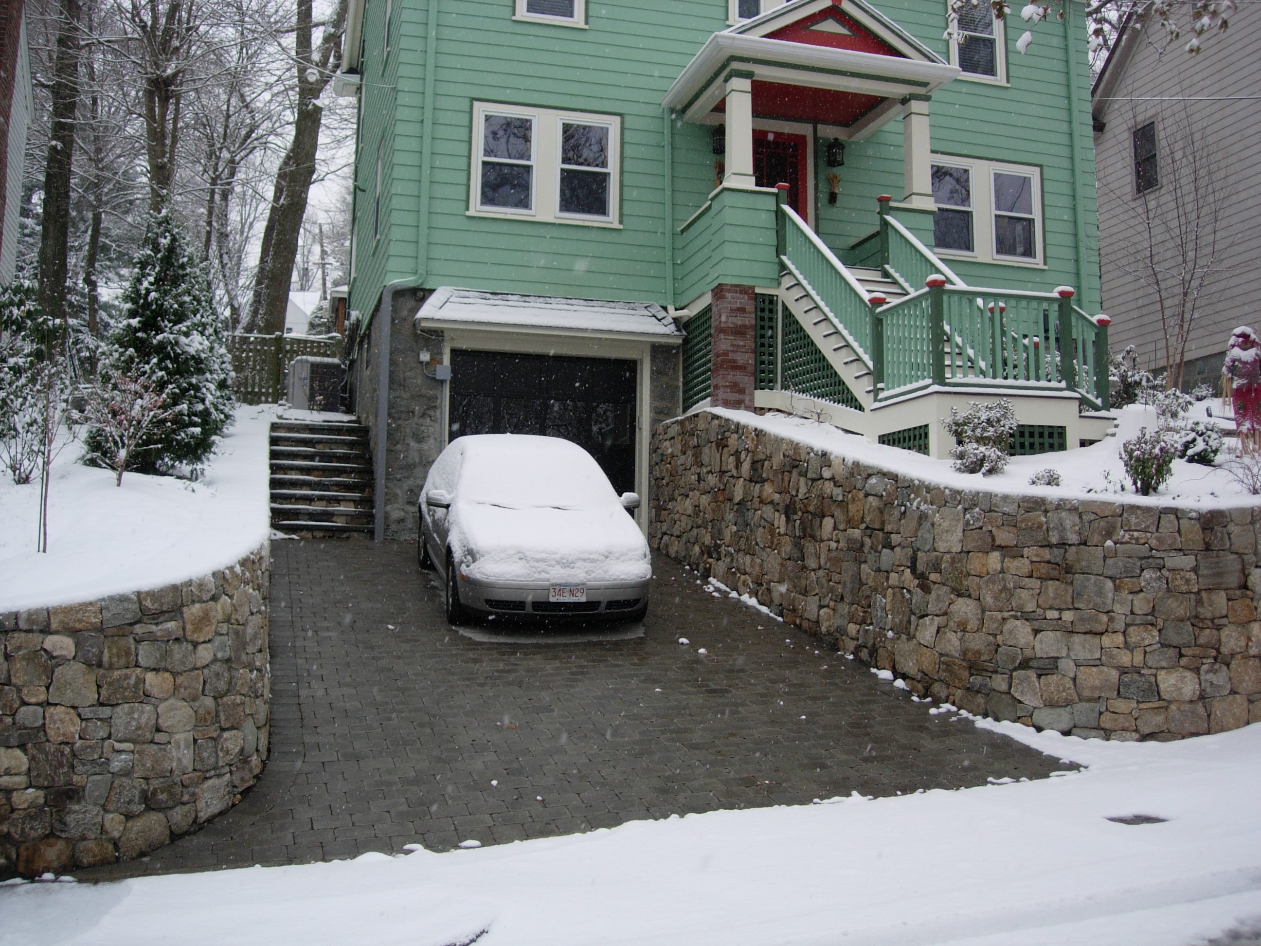 Heated paver driveway