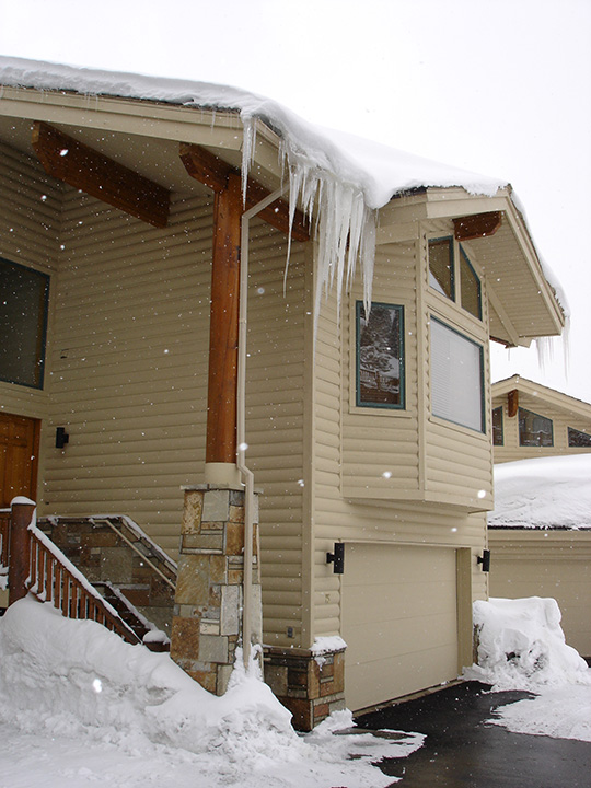 Icicles over a home's entryway