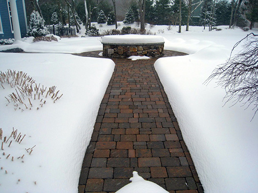 Heated paver sidewalk