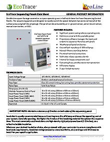 ProLine snow melting sequencing panel data sheet cover thumbnail