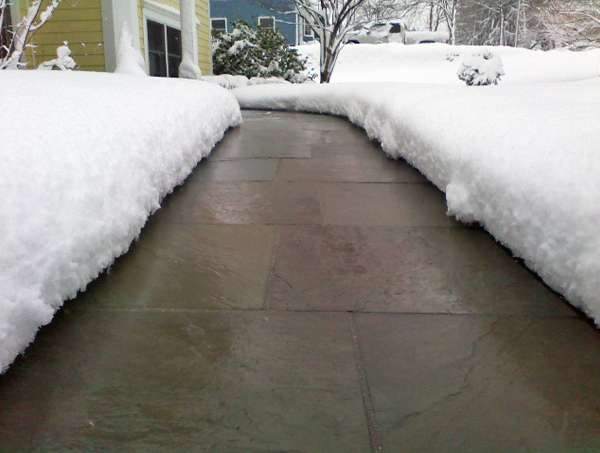 A heated paver walkway.