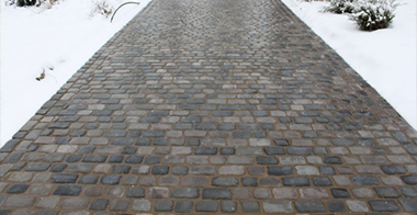 A snow melting system installed in paver driveway.