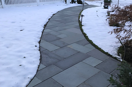 Heated paver walkway in Rhode Island.