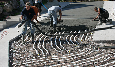Installing a ProLine radiant heated driveway.
