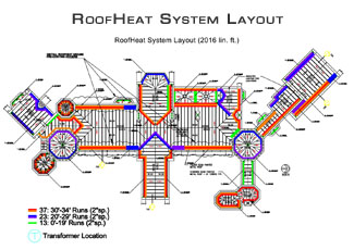 Heated roof CAD sample.