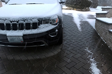 Heated paver driveway in Rhode Island.