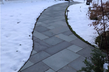 Heated paver walkway in Rhode Island.