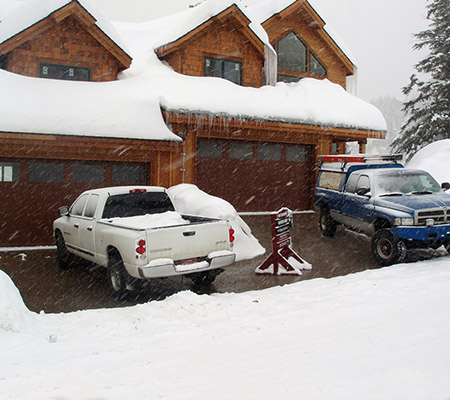 Heated driveway in Idaho.