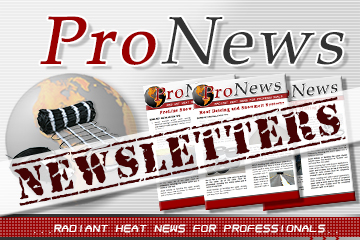 ProLine radiant heat newsletters.