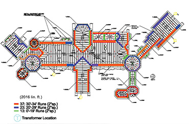 Layout of low-voltage roof heating system