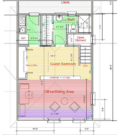 Sample CAD of a radiant floor heating system.