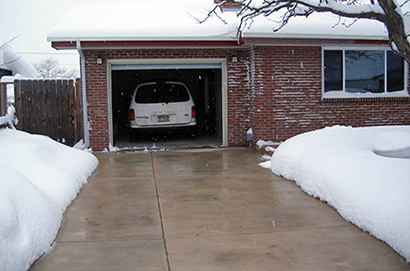 A residential heated driveway in Colorado.