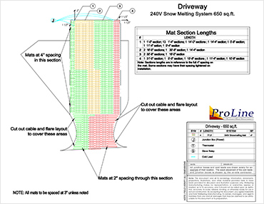 ProLine heated driveway system design sample