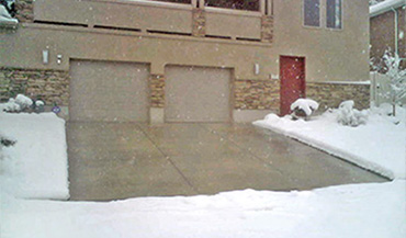 Concrete heated driveway