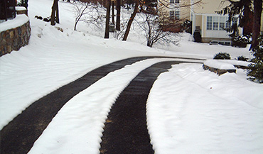 Heated driveway and parking area at mountain resort