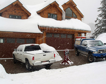 Heated driveway in Idaho.